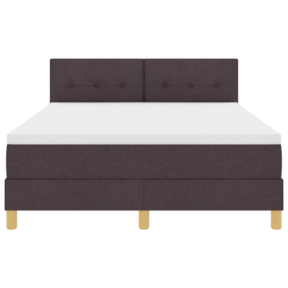 Letto a molle con cuscino Marrone Scuro 160 x 200 cm Tessuto | homemem39