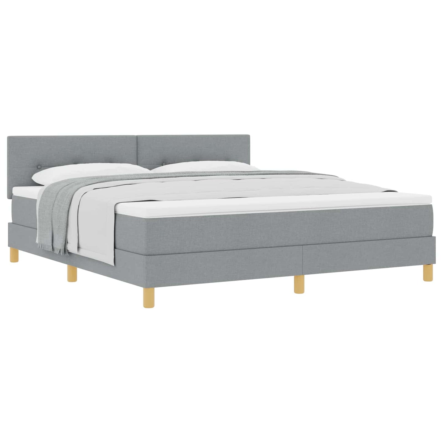 Letto a molle con cuscino Grigio chiaro 180 x 200 cm Tessuto | homemem39