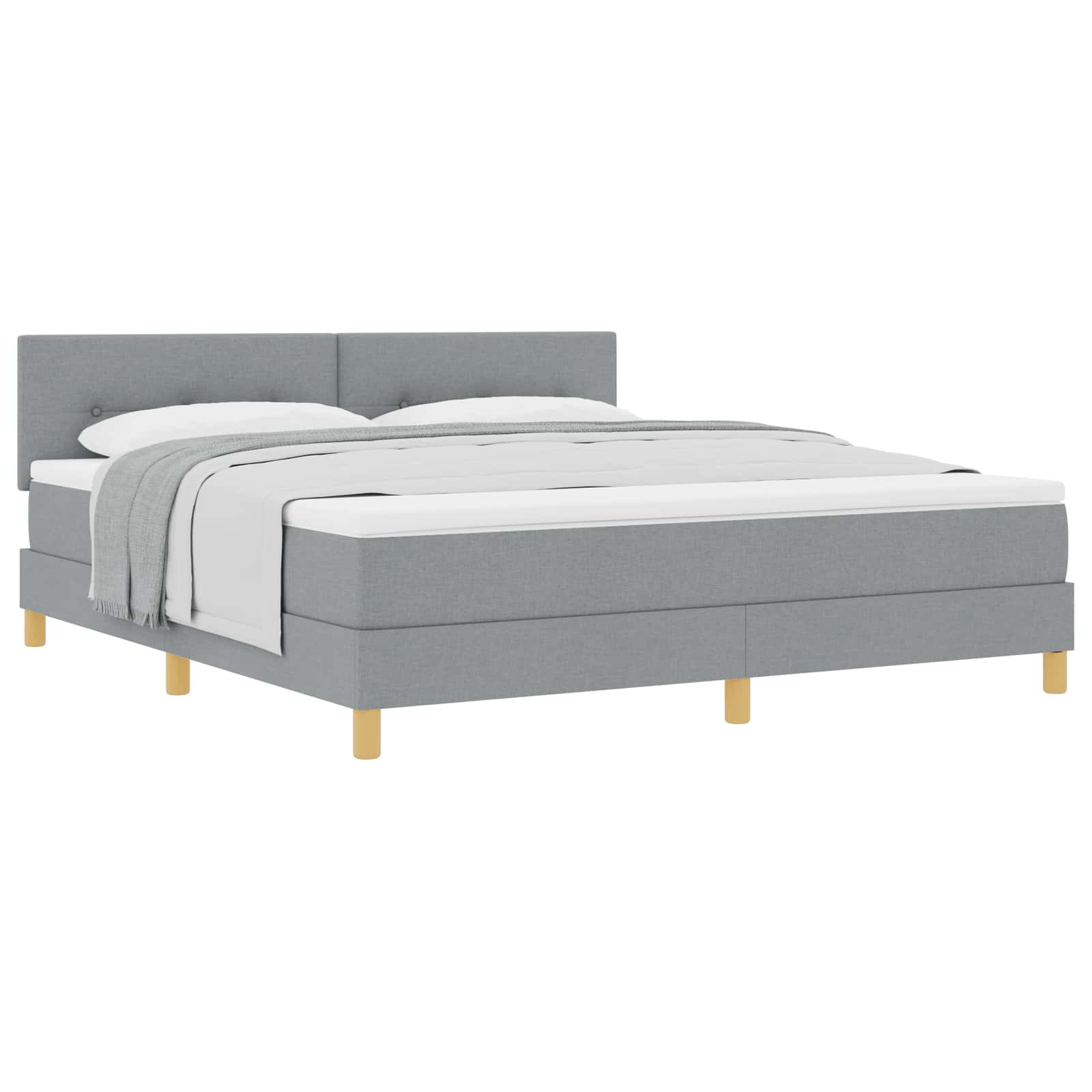 Letto a molle con cuscino Grigio chiaro 180 x 200 cm Tessuto | homemem39