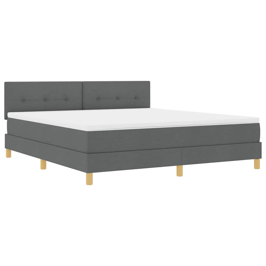 Letto a molle con materasso Grigio scuro 180 x 200 cm Tessuto