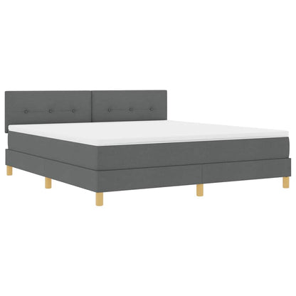 Letto a molle con materasso Grigio scuro 180 x 200 cm Tessuto
