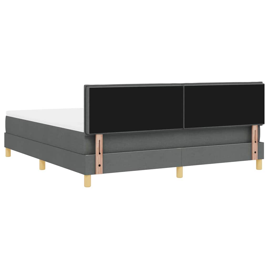 Letto a molle con materasso Grigio scuro 180 x 200 cm Tessuto