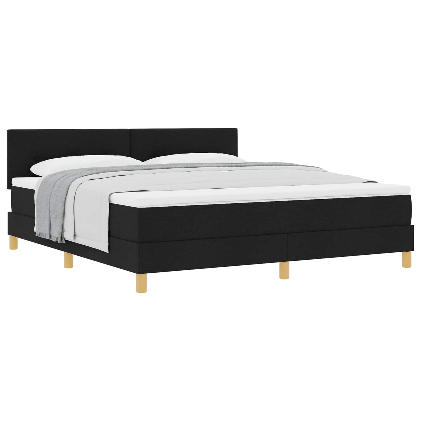 Letto a molle con cuscino Nero 180 x 200 cm Tessuto | homemem39