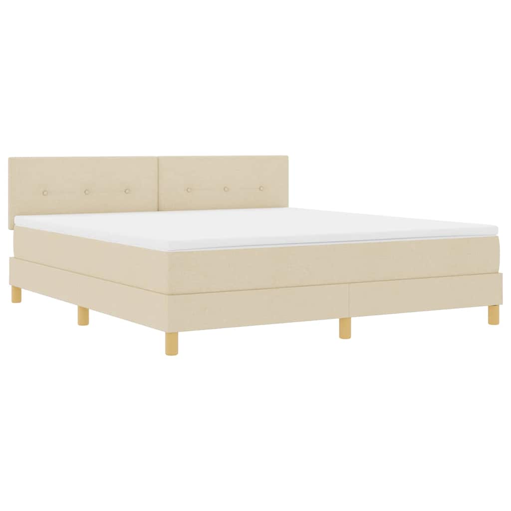 Letto a molle con cuscino Crema 180 x 200 cm Tessuto | homemem39