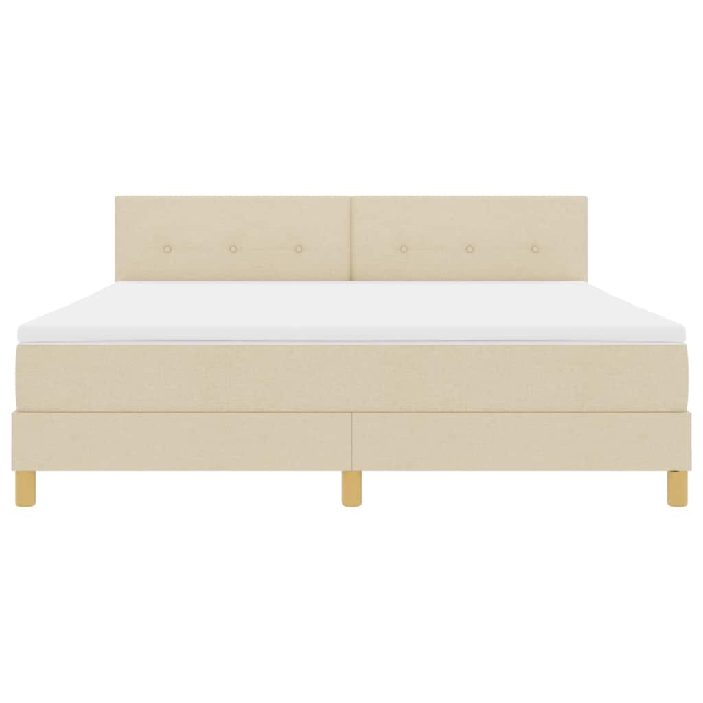 Letto a molle con cuscino Crema 180 x 200 cm Tessuto | homemem39