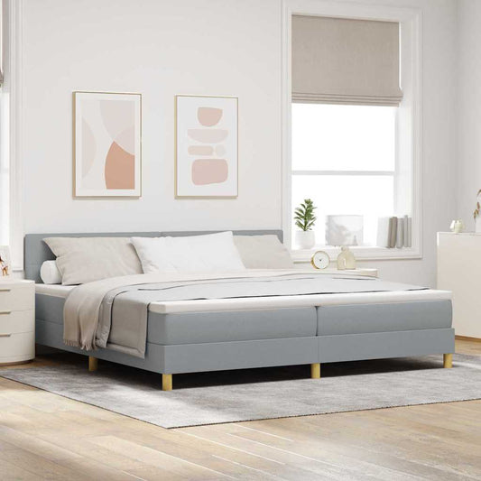 Letto box spring con materasso Grigio chiaro 200 x 200 cm
