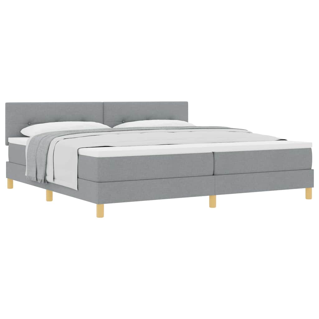 Letto box spring con materasso Grigio chiaro 200 x 200 cm
