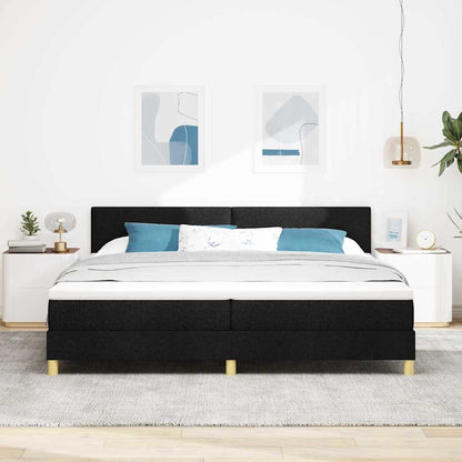 Letto box spring con materasso Nero 200 x 200 cm Tessuto - homemem39