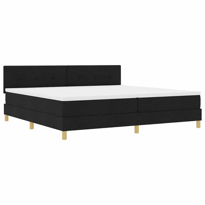 Letto box spring con materasso Nero 200 x 200 cm Tessuto - homemem39