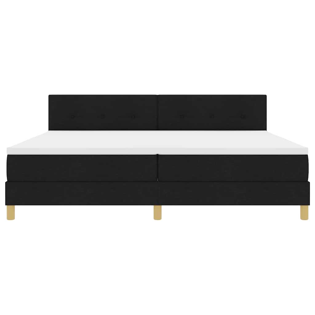 Letto box spring con materasso Nero 200 x 200 cm Tessuto - homemem39