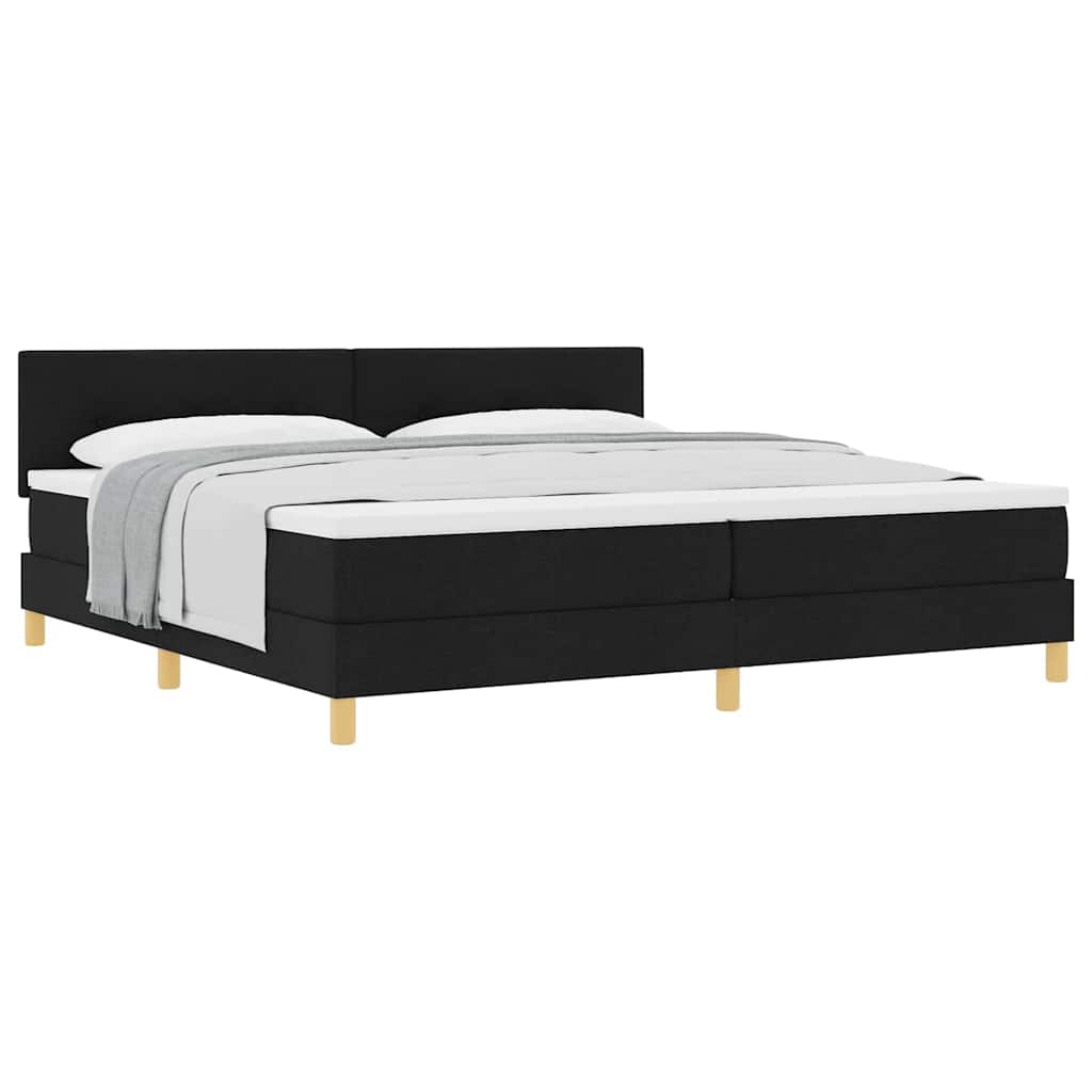 Letto box spring con materasso Nero 200 x 200 cm Tessuto - homemem39