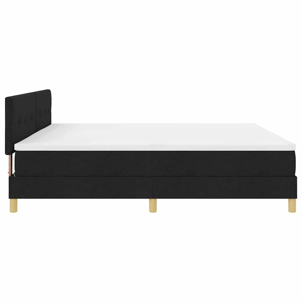 Letto box spring con materasso Nero 200 x 200 cm Tessuto - homemem39