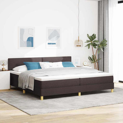 Letto a molle con cuscino Marrone Scuro 200 x 200 cm Tessuto