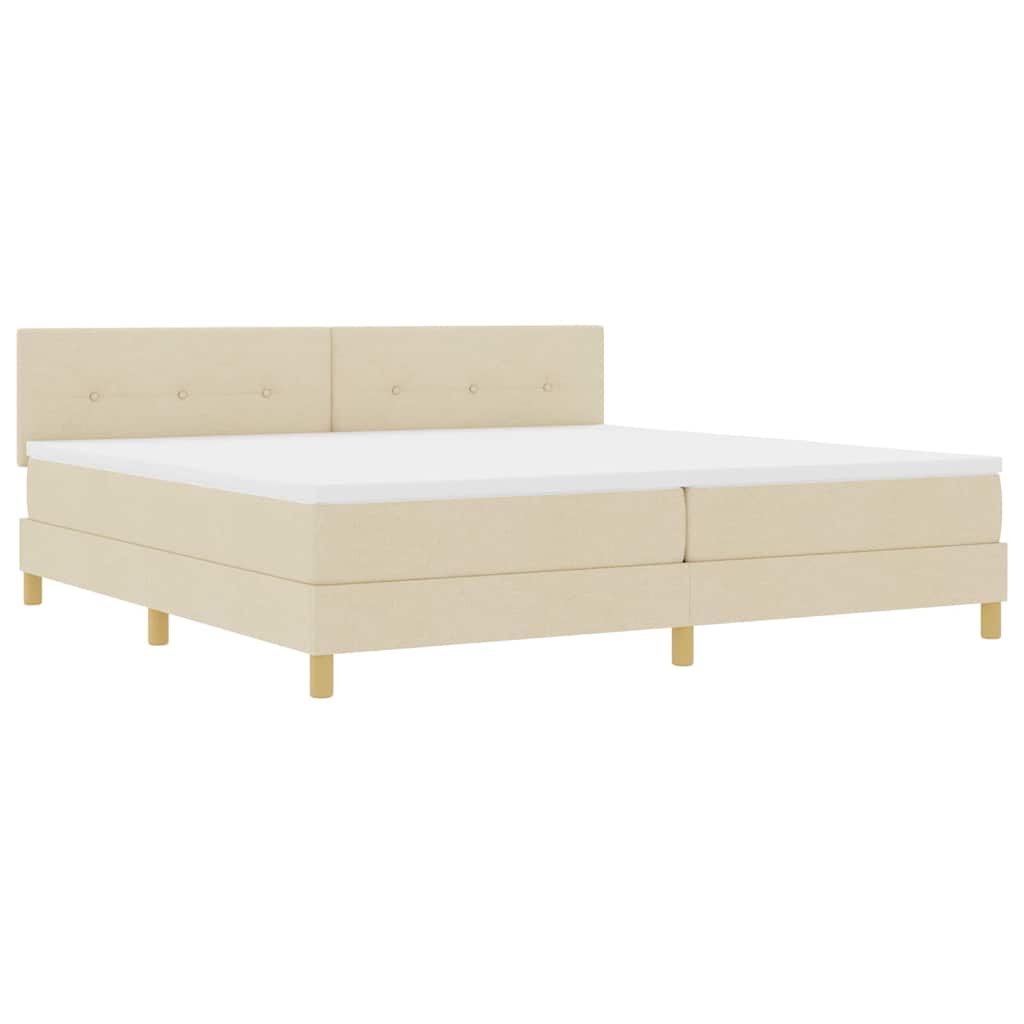 Letto a molle con cuscino Crema 200 x 200 cm Tessuto | homemem39