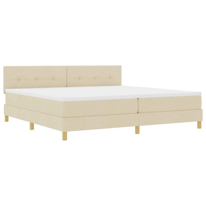 Letto a molle con cuscino Crema 200 x 200 cm Tessuto | homemem39