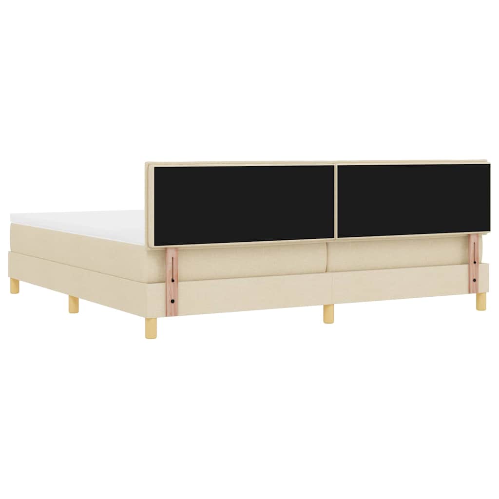 Letto a molle con cuscino Crema 200 x 200 cm Tessuto | homemem39