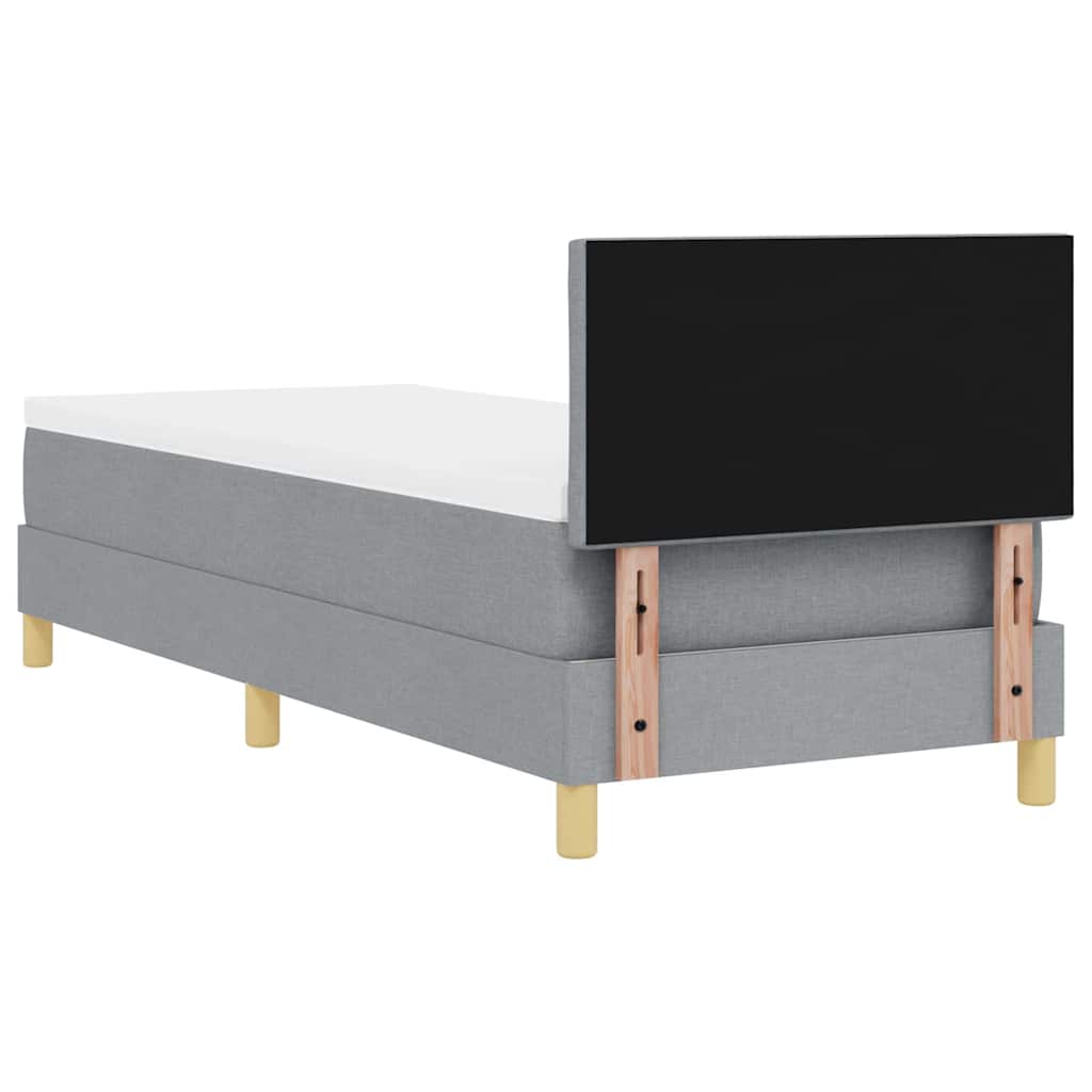 Letto a molle con cuscino Grigio chiaro 80 x 200 cm Tessuto | homemem39