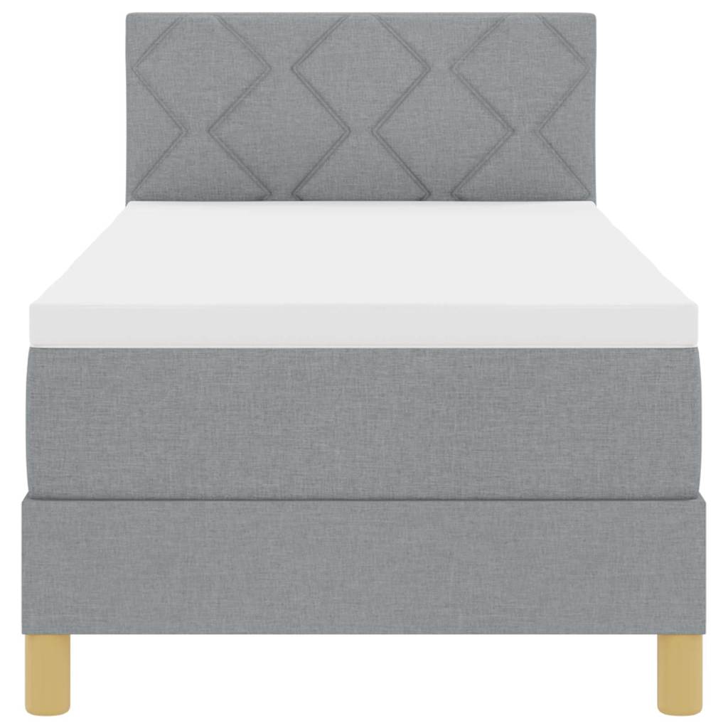 Letto a molle con cuscino Grigio chiaro 80 x 200 cm Tessuto | homemem39
