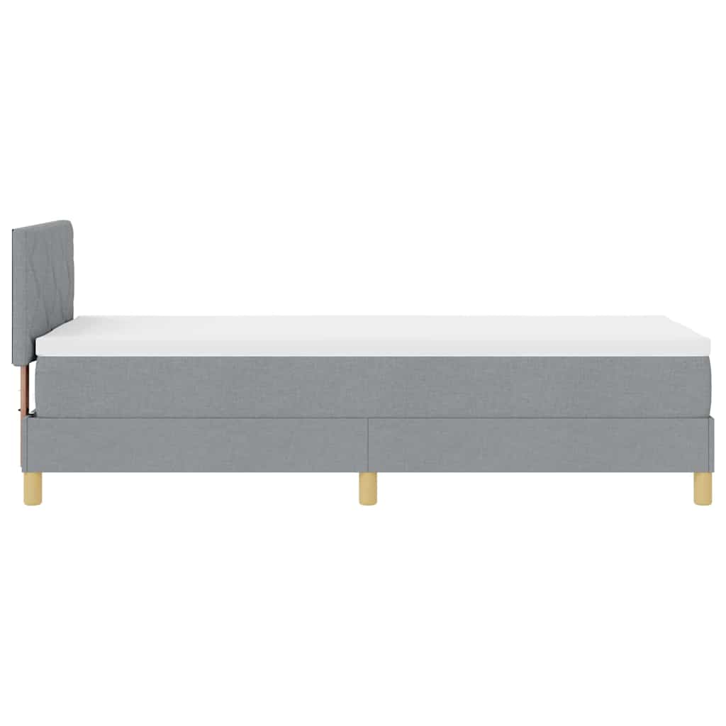 Letto a molle con cuscino Grigio chiaro 80 x 200 cm Tessuto | homemem39