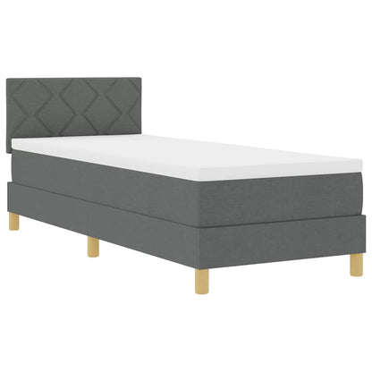 Letto a molle con cuscino Grigio scuro 80 x 200 cm Tessuto