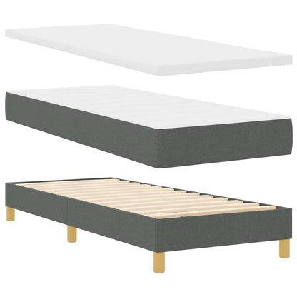 Letto a molle con cuscino Grigio scuro 80 x 200 cm Tessuto