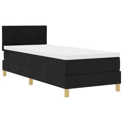 Letto a molle con cuscino con testiera Nero 80 x 200 cm Tessuto | homemem39
