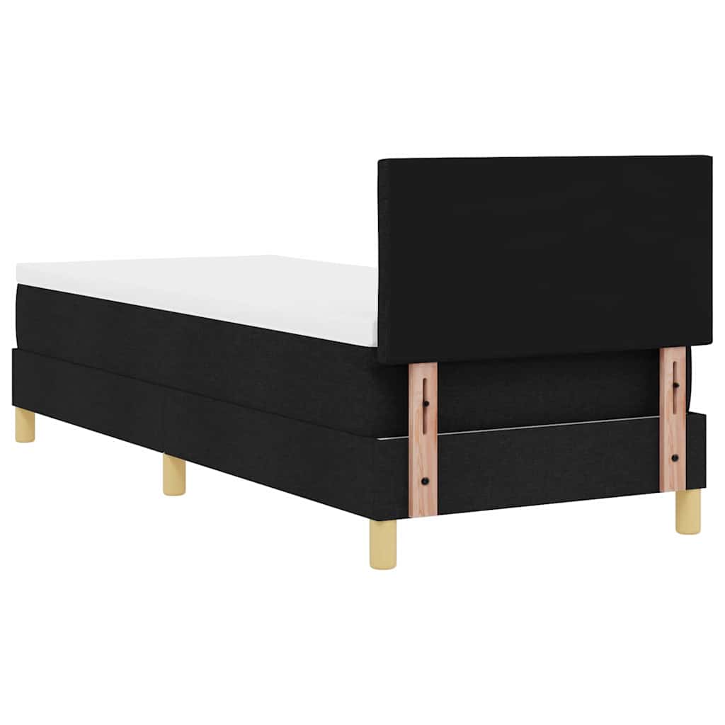 Letto a molle con cuscino con testiera Nero 80 x 200 cm Tessuto | homemem39