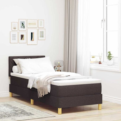 Letto box spring con materasso Marrone scuro 80 x 200 cm