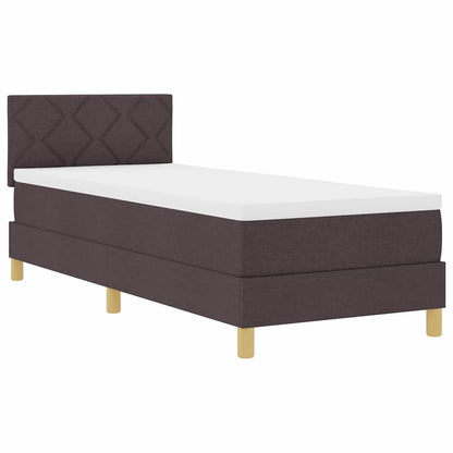 Letto box spring con materasso Marrone scuro 80 x 200 cm