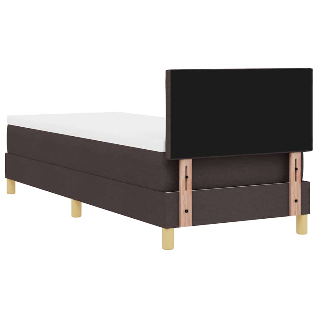 Letto box spring con materasso Marrone scuro 80 x 200 cm