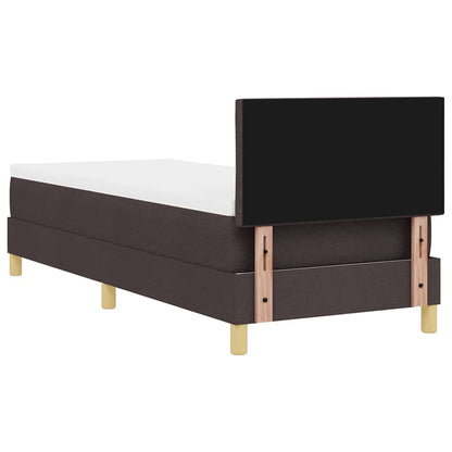 Letto box spring con materasso Marrone scuro 80 x 200 cm