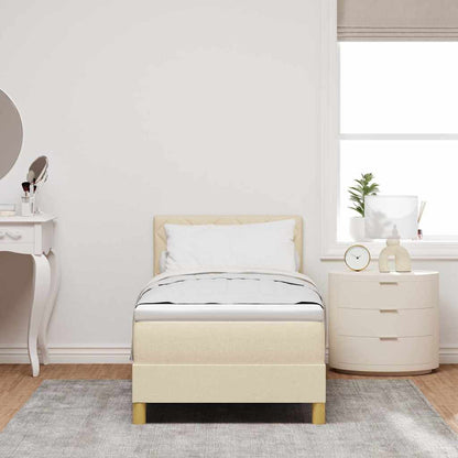 Letto a molle con cuscino Crema 80 x 200 cm Tessuto | homemem39