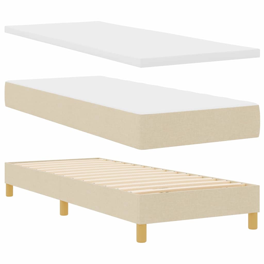Letto a molle con cuscino Crema 80 x 200 cm Tessuto | homemem39