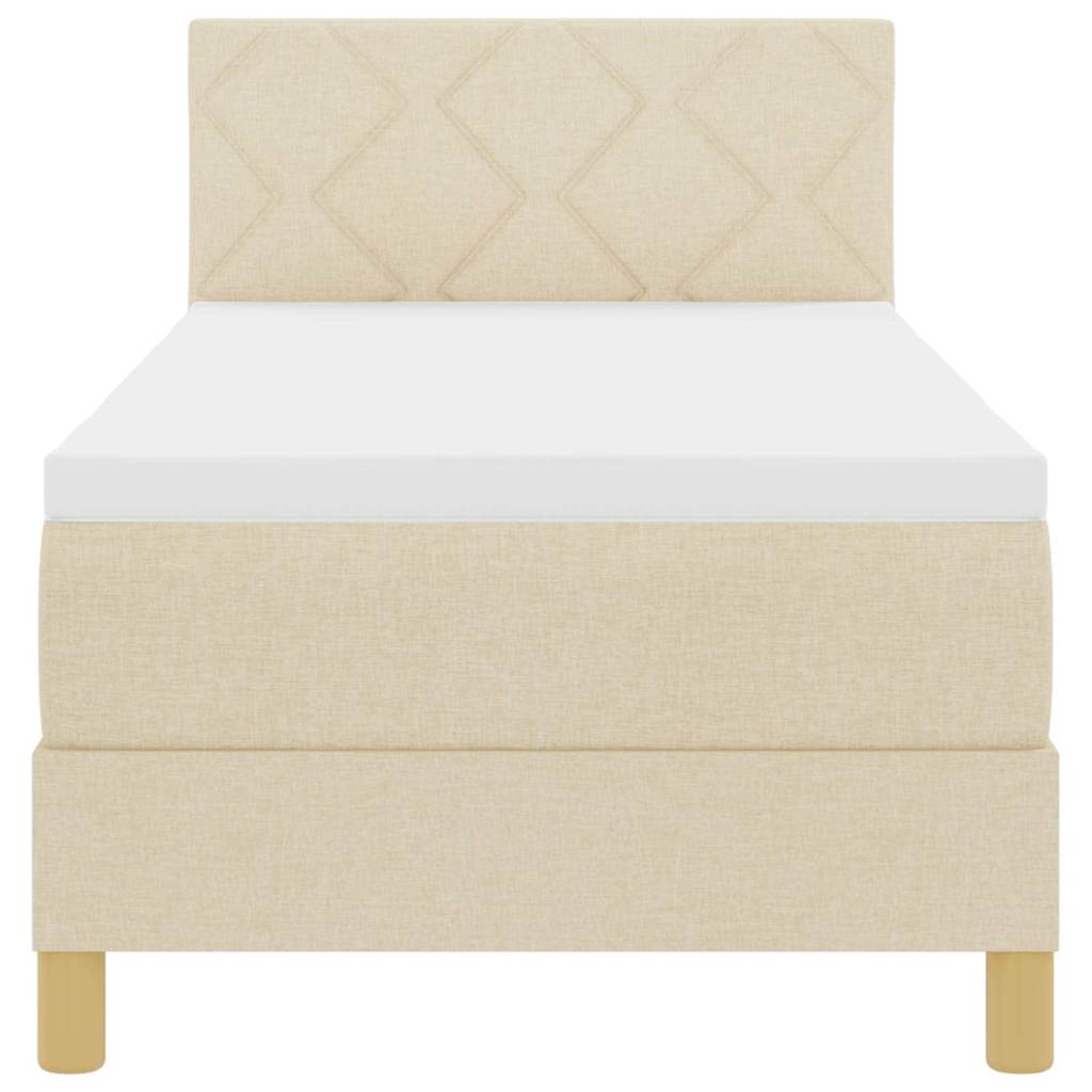 Letto a molle con cuscino Crema 80 x 200 cm Tessuto | homemem39