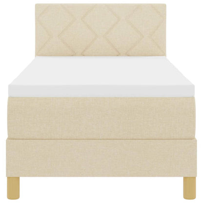 Letto a molle con materasso Crema 80 x 200 cm Tessuto