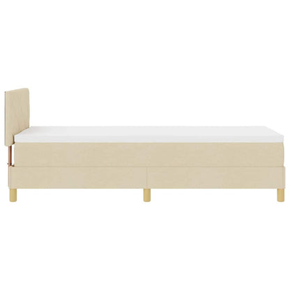 Letto a molle con cuscino Crema 80 x 200 cm Tessuto | homemem39