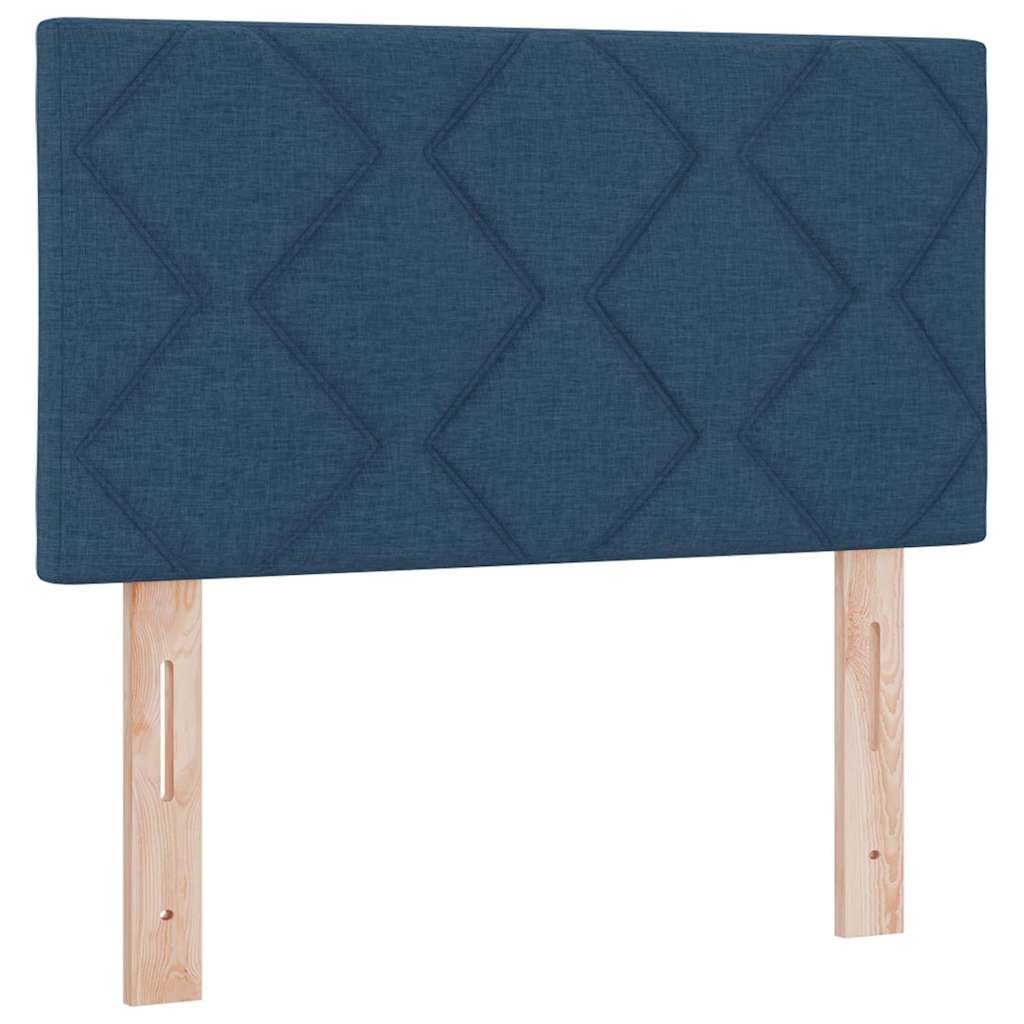 Letto a molle con cuscino con testiera Blu 80 x 200 cm Tessuto | homemem39