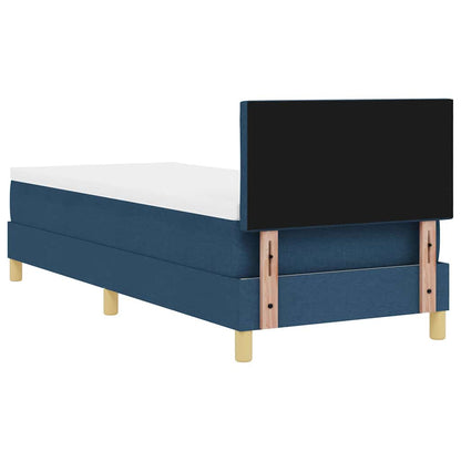 Letto a molle con cuscino con testiera Blu 80 x 200 cm Tessuto | homemem39