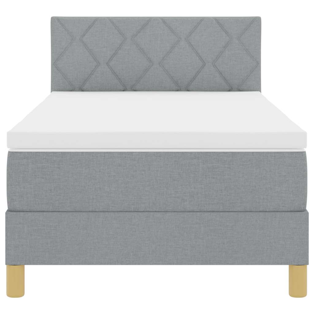 Letto a molle con cuscino Grigio chiaro 90 x 190 cm Tessuto | homemem39