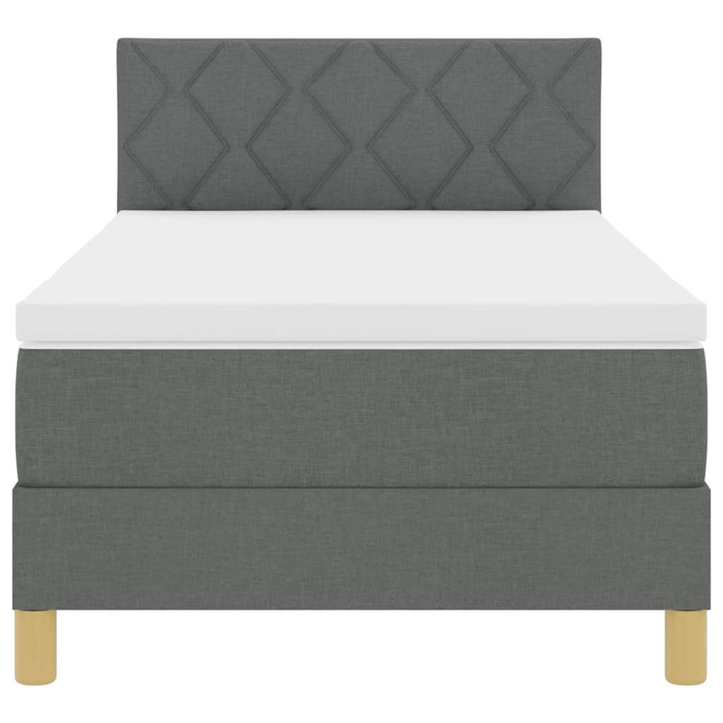 Letto a molle con cuscino Grigio scuro 90 x 190 cm Tessuto | homemem39