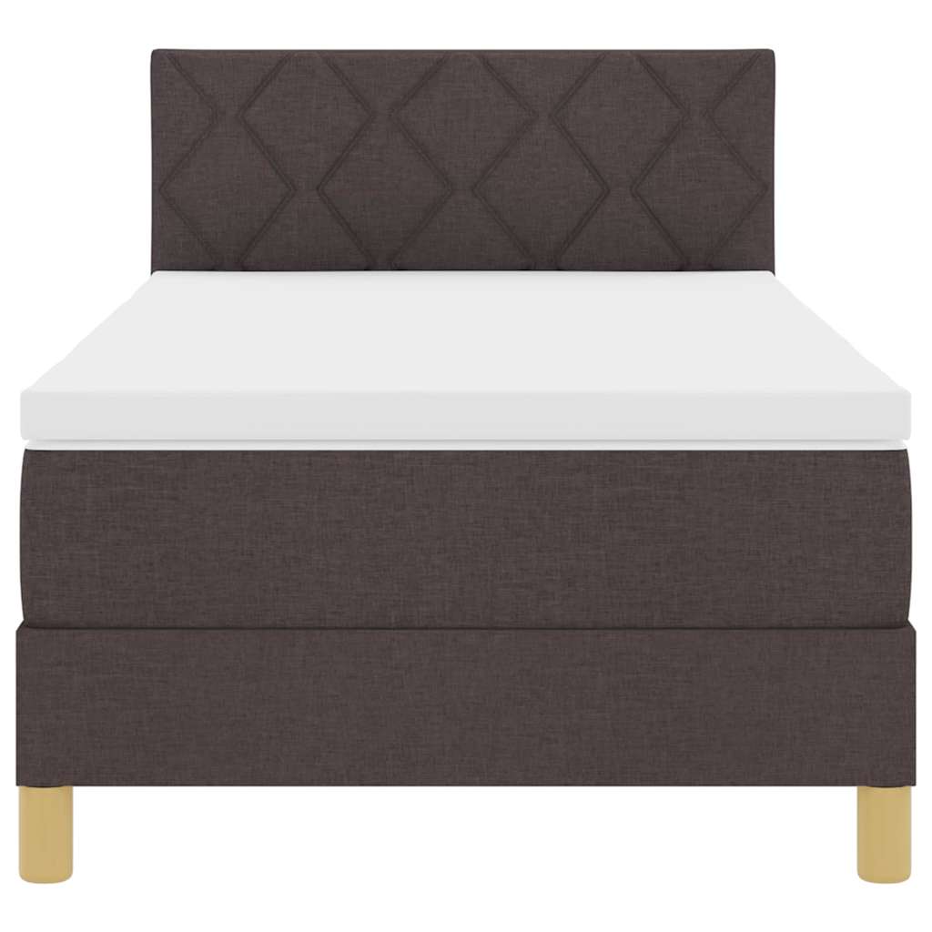 Letto a molle con cuscino Marrone Scuro 90 x 190 cm Tessuto | homemem39