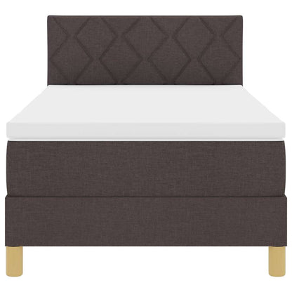 Letto a molle con cuscino Marrone Scuro 90 x 190 cm Tessuto | homemem39