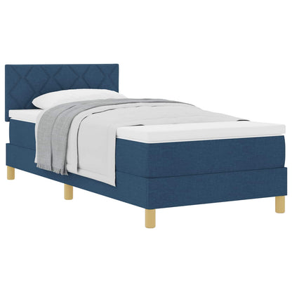 Letto a molle con cuscino con testiera Blu 90 x 190 cm Tessuto | homemem39