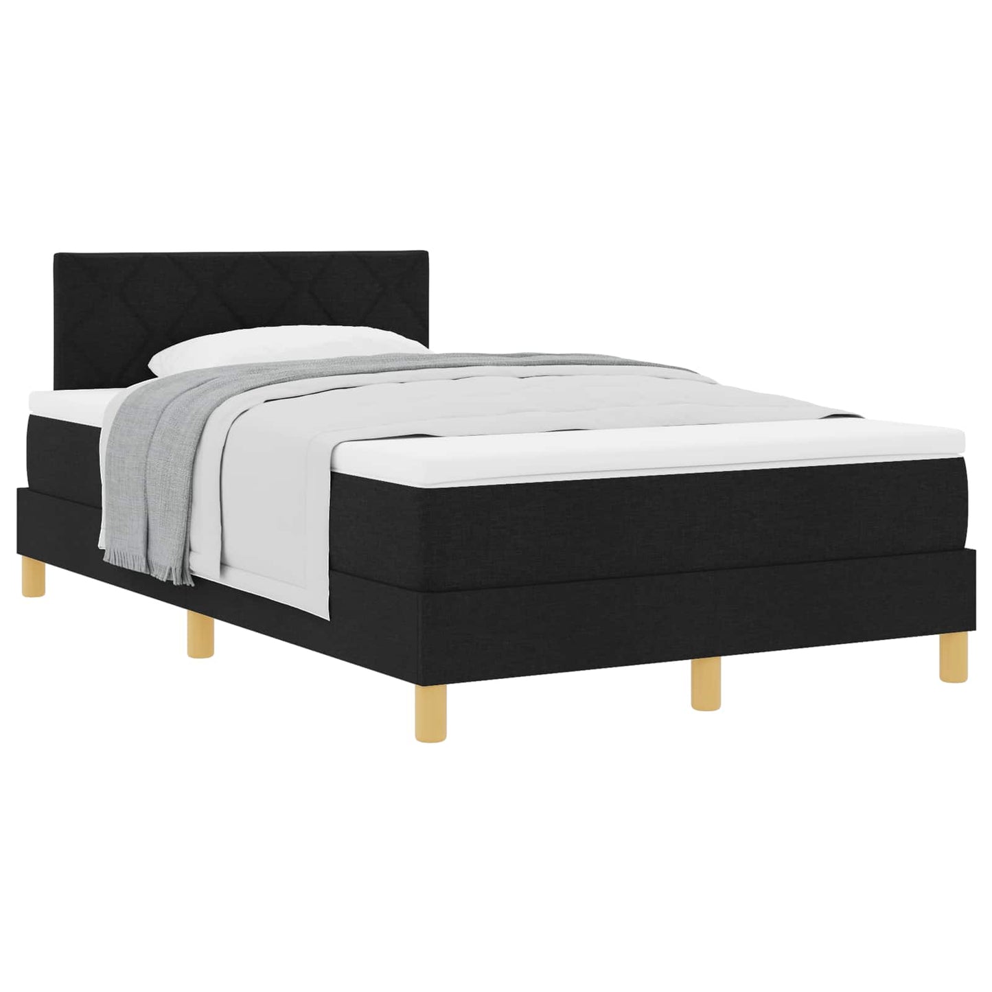 Letto a molle con cuscino Nero 120 x 190 cm Tessuto | homemem39