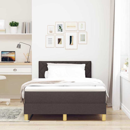 Letto a molle con cuscino Marrone Scuro 120 x 190 cm Tessuto | homemem39