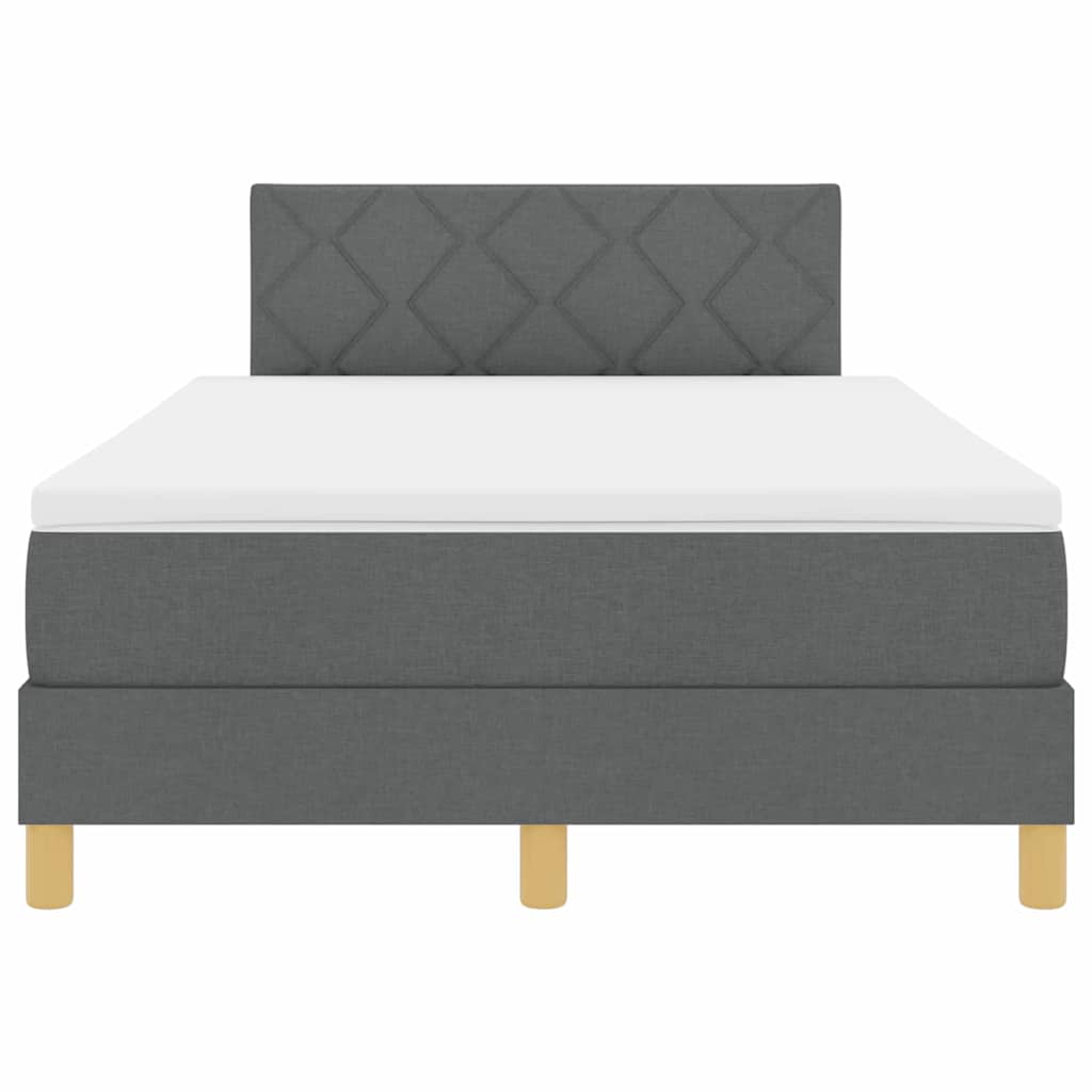 Letto a molle con materasso Grigio scuro 120 x 200 cm Tessuto