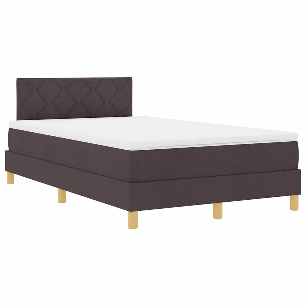 Letto a molle con cuscino Marrone Scuro 120 x 200 cm Tessuto | homemem39