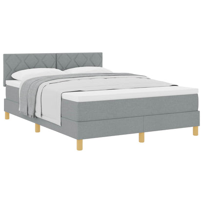 Letto a molle con cuscino Grigio chiaro 140 x 190 cm Tessuto | homemem39