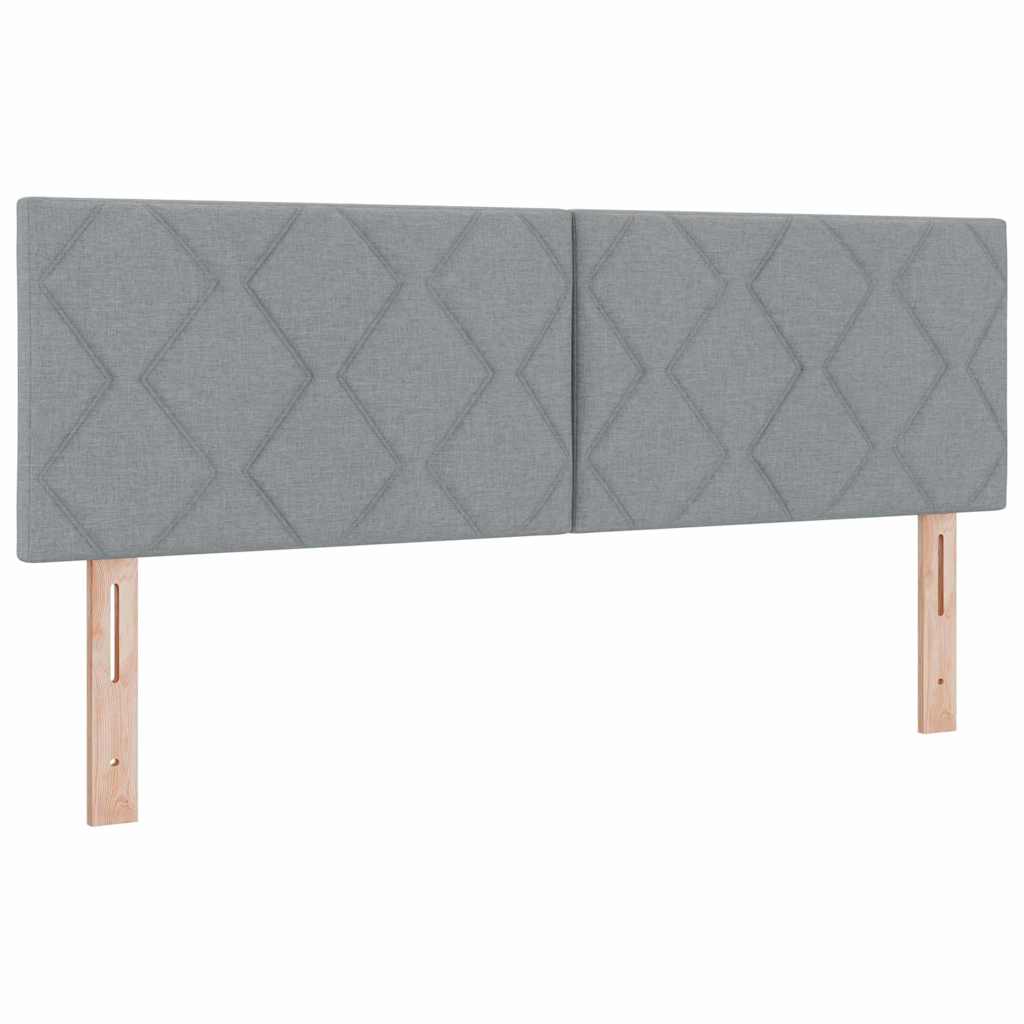 Letto a molle con cuscino Grigio chiaro 140 x 190 cm Tessuto | homemem39