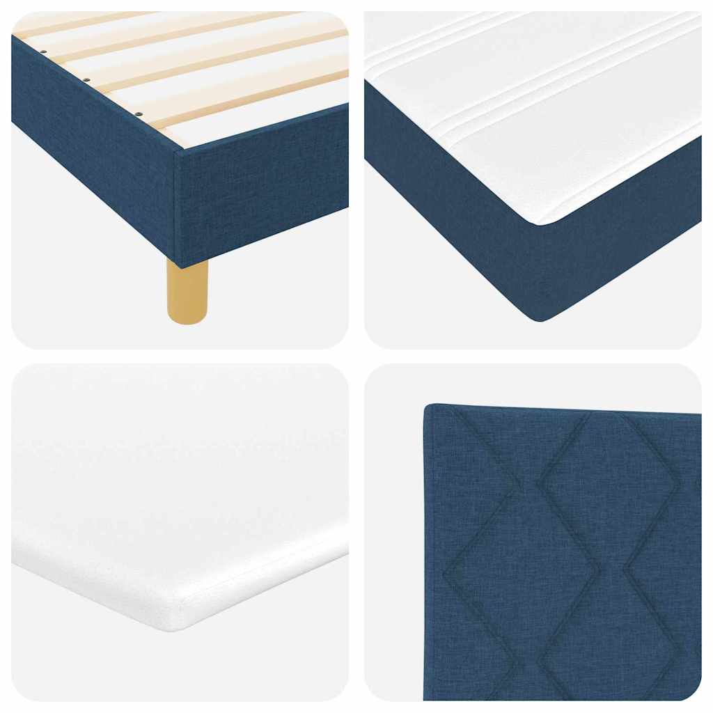 Letto a molle con cuscino con testiera Blu 140 x 190 cm Tessuto | homemem39
